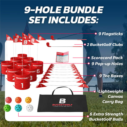 Outdoor Golf Game Set 9 Hole Clubs Backyard Beach