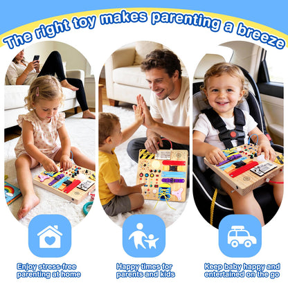 Montessori Busy Board Sensory Activity Toy Toddlers