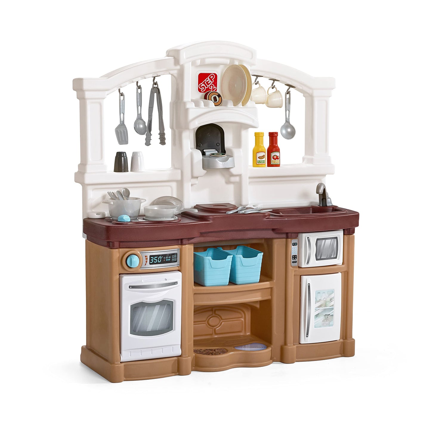 Kids Plastic Kitchen Play Workstation Pretend Set