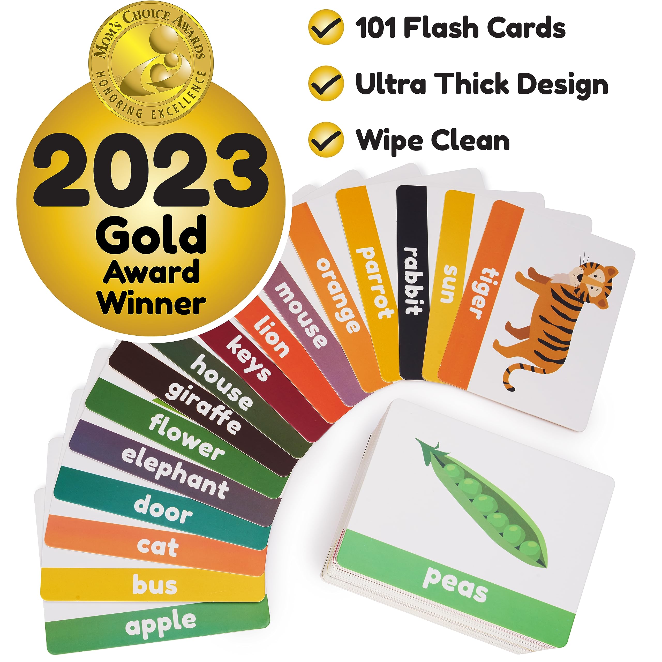 LearnWorx 10 Flash Cards - 202 Sides - Learn Objects, Numbers & Play Games - Toddler Learning Educational Toys