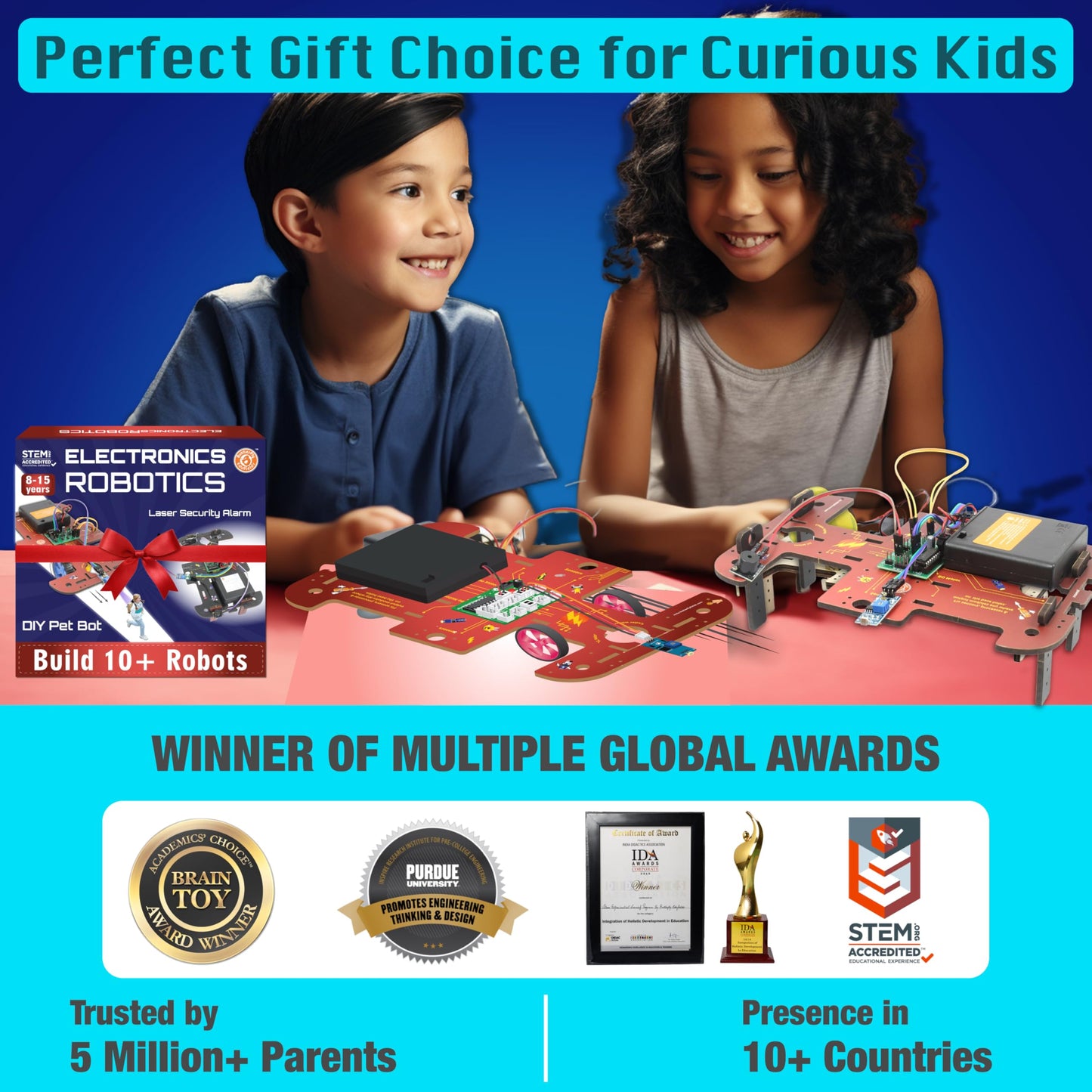 Kids STEM Electronic Robot Building Kit with Motors