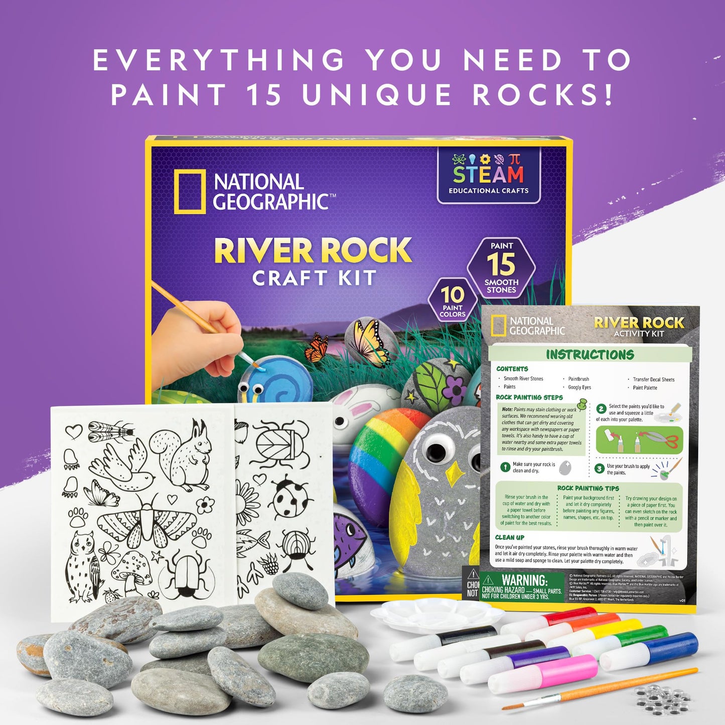 Rock Painting & Kids Arts Craft Kit STEM Set