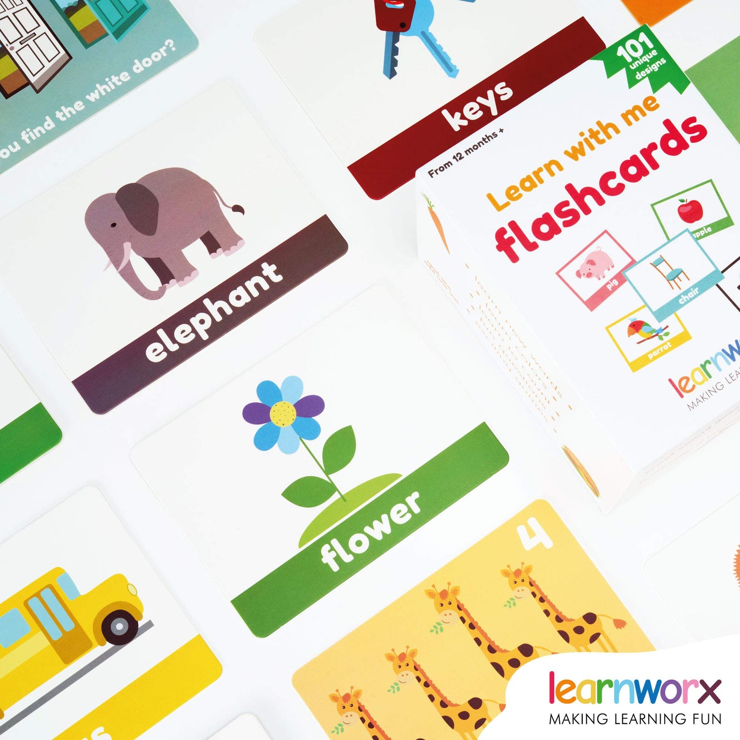 Toddler Flash Cards Objects Numbers Learning Set