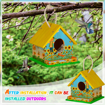 Wooden DIY Birdhouse Craft Kit with Paint Set