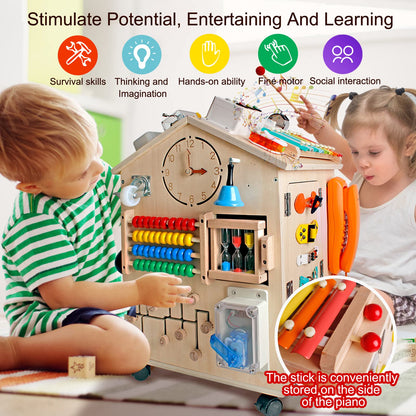SHIERDU Large Wooden Activity Cube