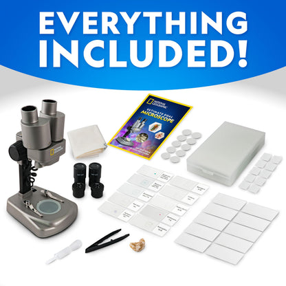 Kids Dual LED Microscope Science Kit 35 Slides