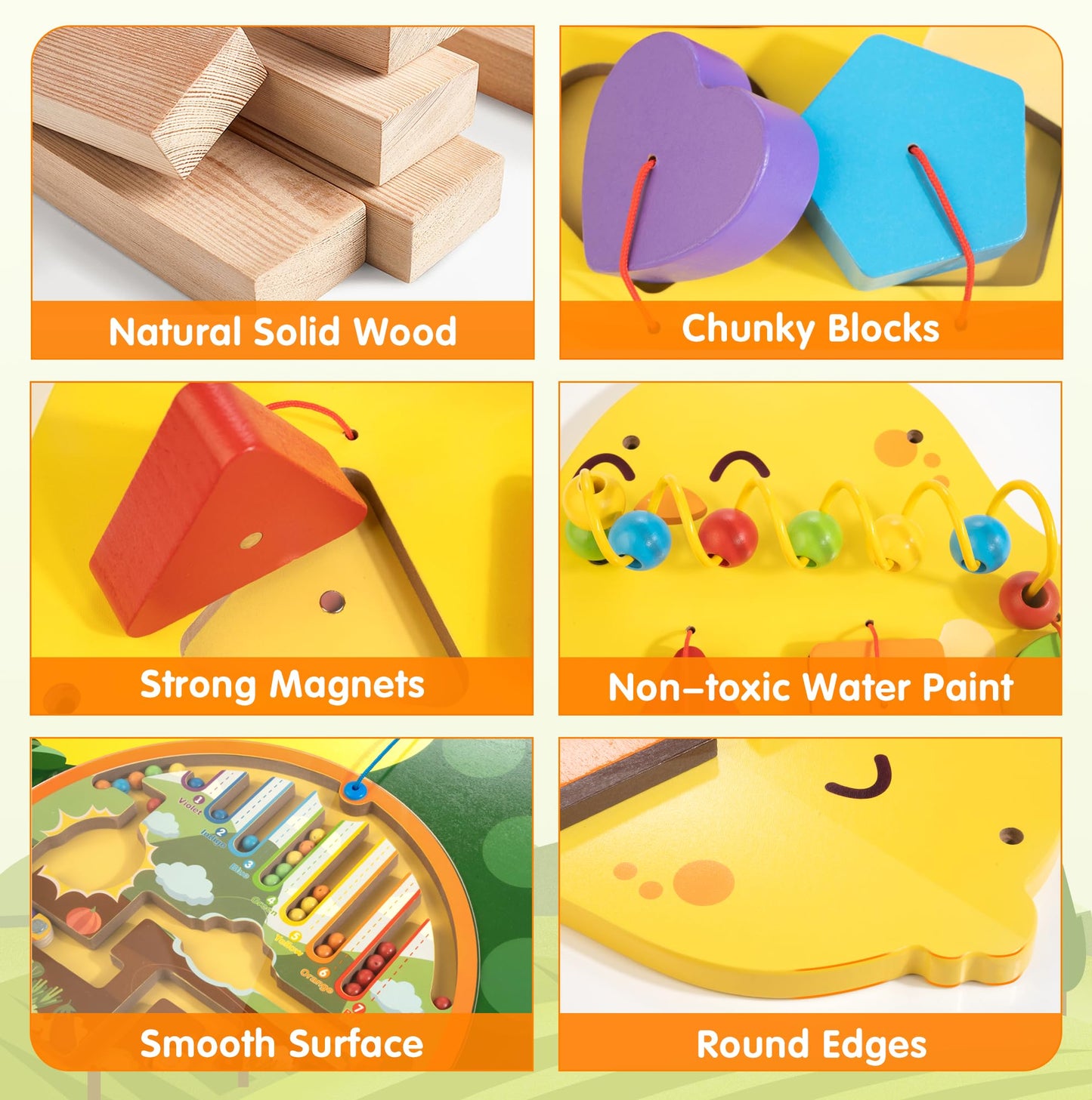 Wooden Wall Activity Panels Montessori Busy Board Set