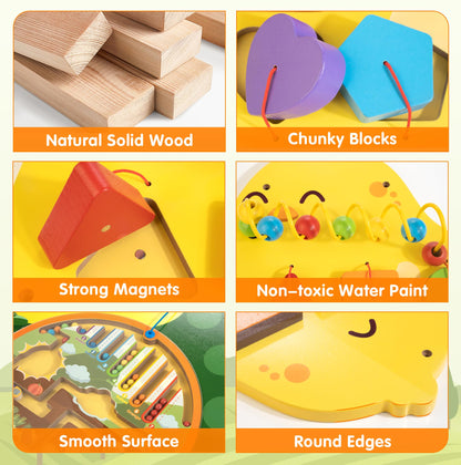 Wooden Wall Activity Panels Montessori Busy Board Set