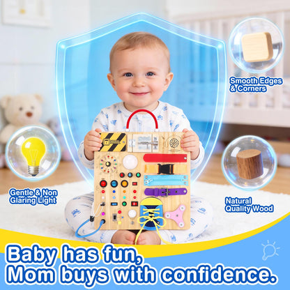 Montessori Busy Board Sensory Activity Toy Toddlers