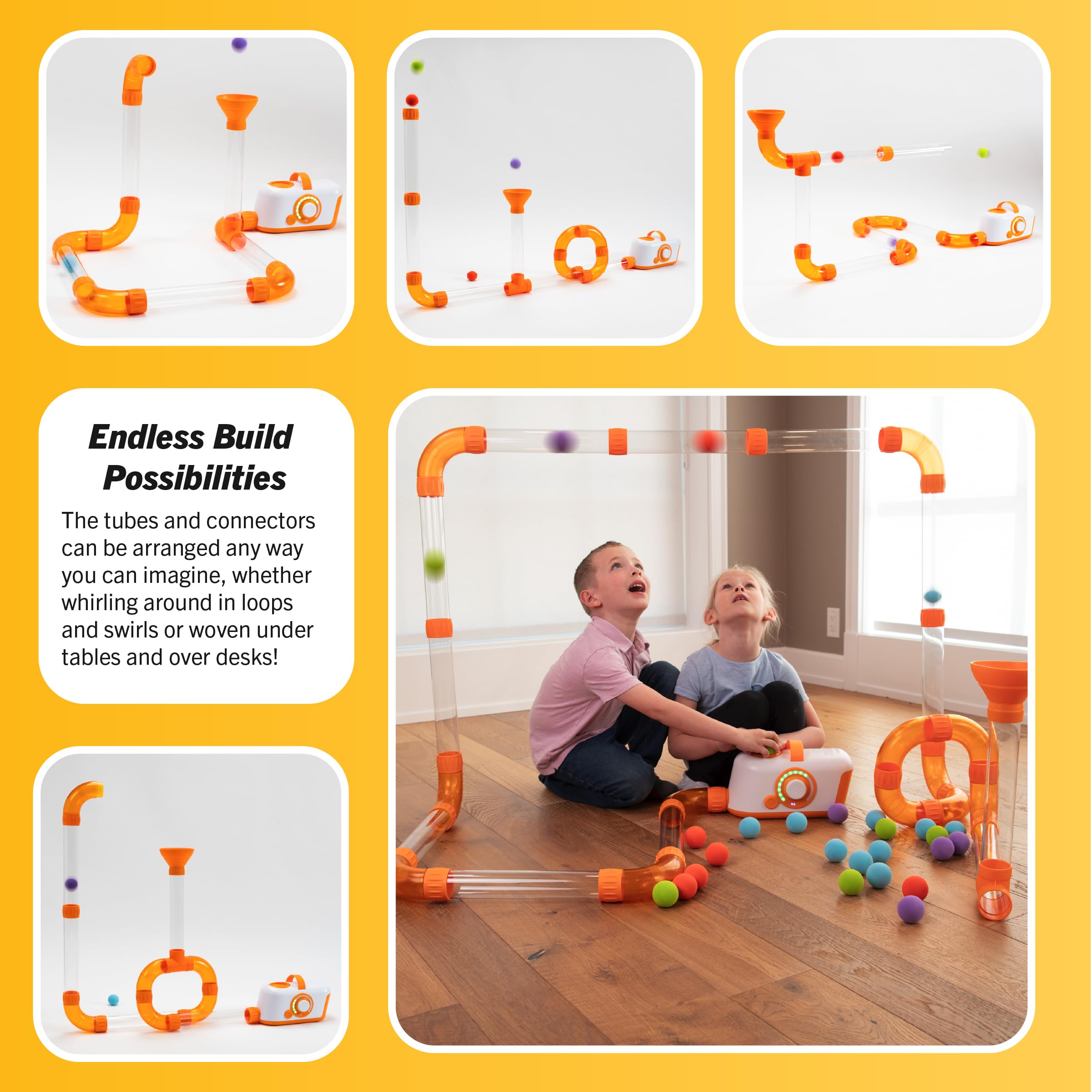 Fat Brain Toys The Original Air Toobz, Air-Powered STEM Building Toys for Kids & Teens, Kids Building Toys, STEM Toys for 3+ Year Old