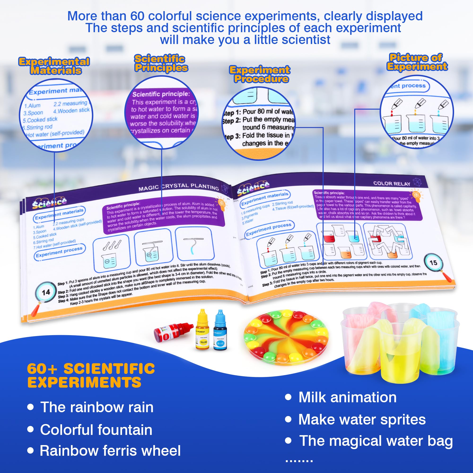 Science Kit for Kids,80 Science Lab Experiments,STEM Educational Learning Scientific Tools,Birthday Gifts and Toys for 6 7 8 9 10 Years Old Boys Girls Kids