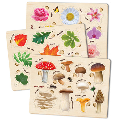 Wooden Montessori Puzzle Set Toddlers Learning Toy