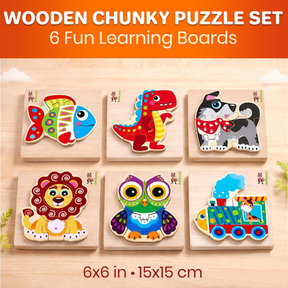Wooden Montessori Puzzle Set Toddlers Learning Toy