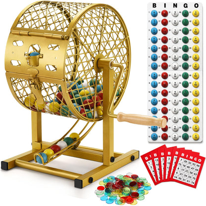 12.6" Bingo Game Set with Cage Cards & Chips