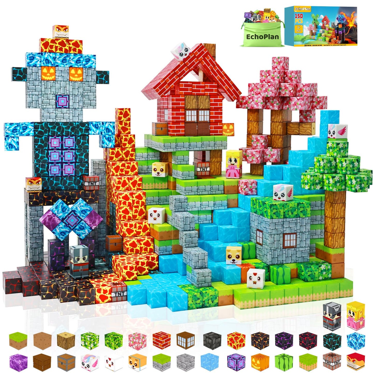 150-Piece Magnetic Building Blocks STEM Set for Kids