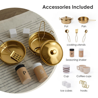 White Gold Play Kitchen Toys