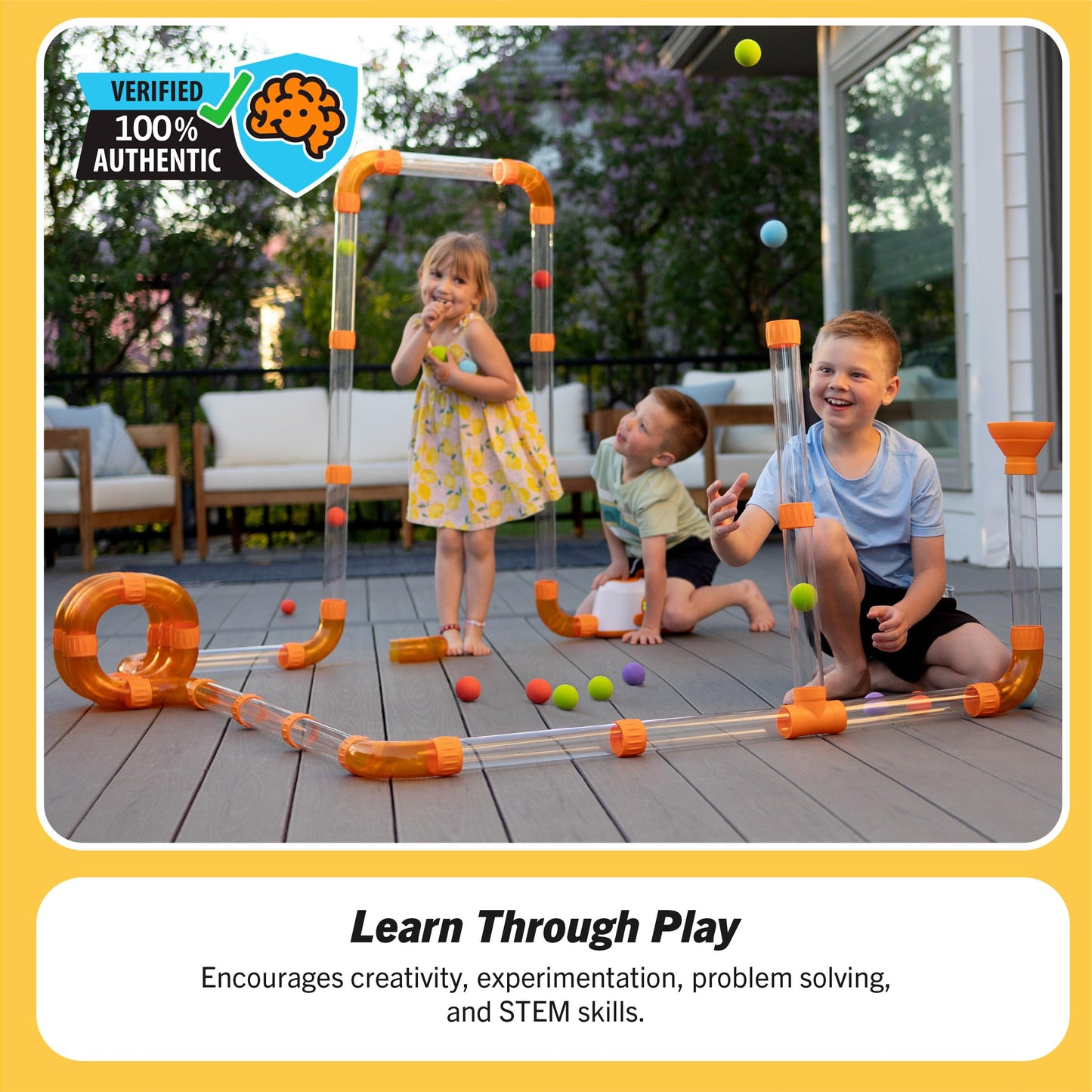 Air-Powered STEM Tube Building Toy Set for Kids