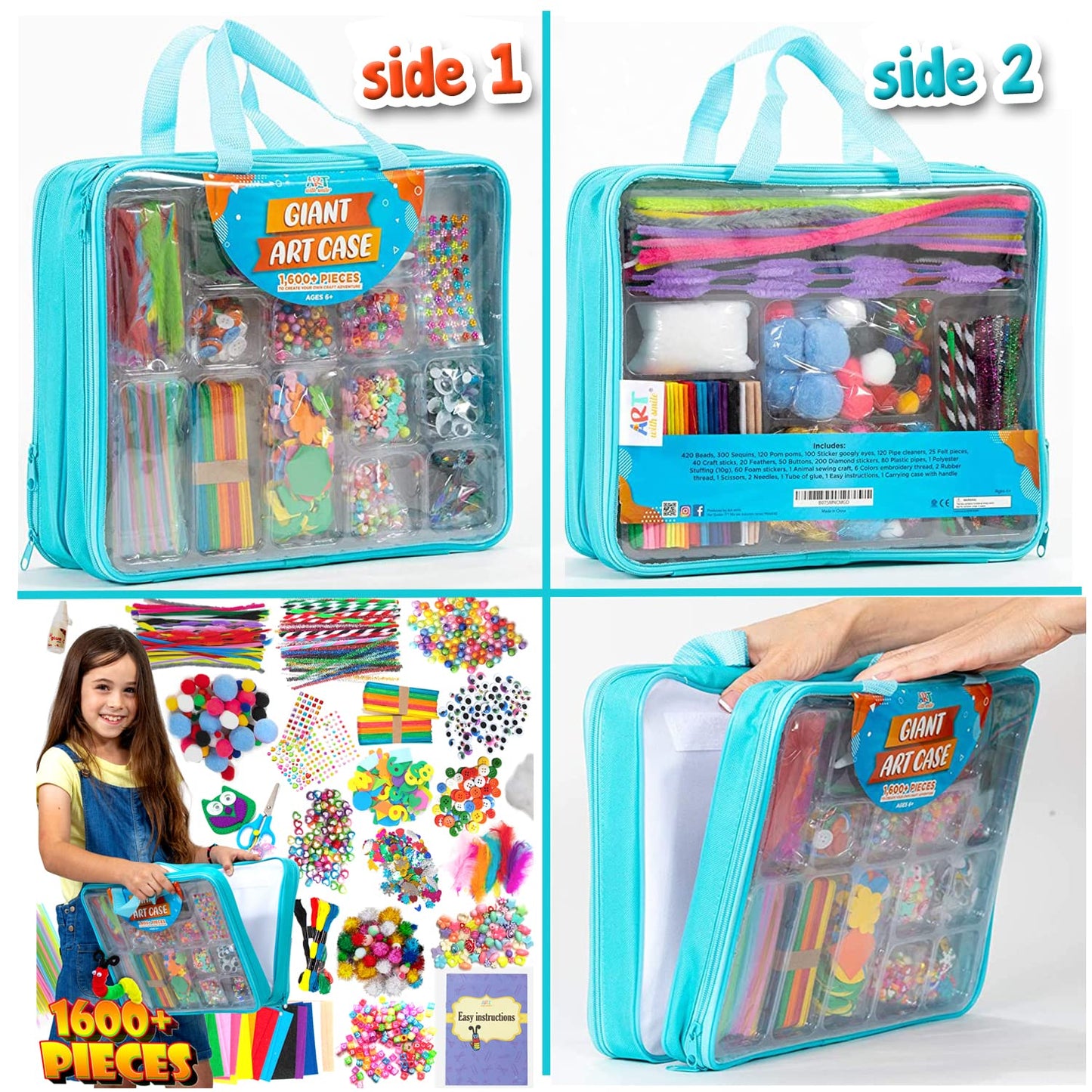 1600+ Pcs Kids Craft Kit DIY Arts & STEM Set