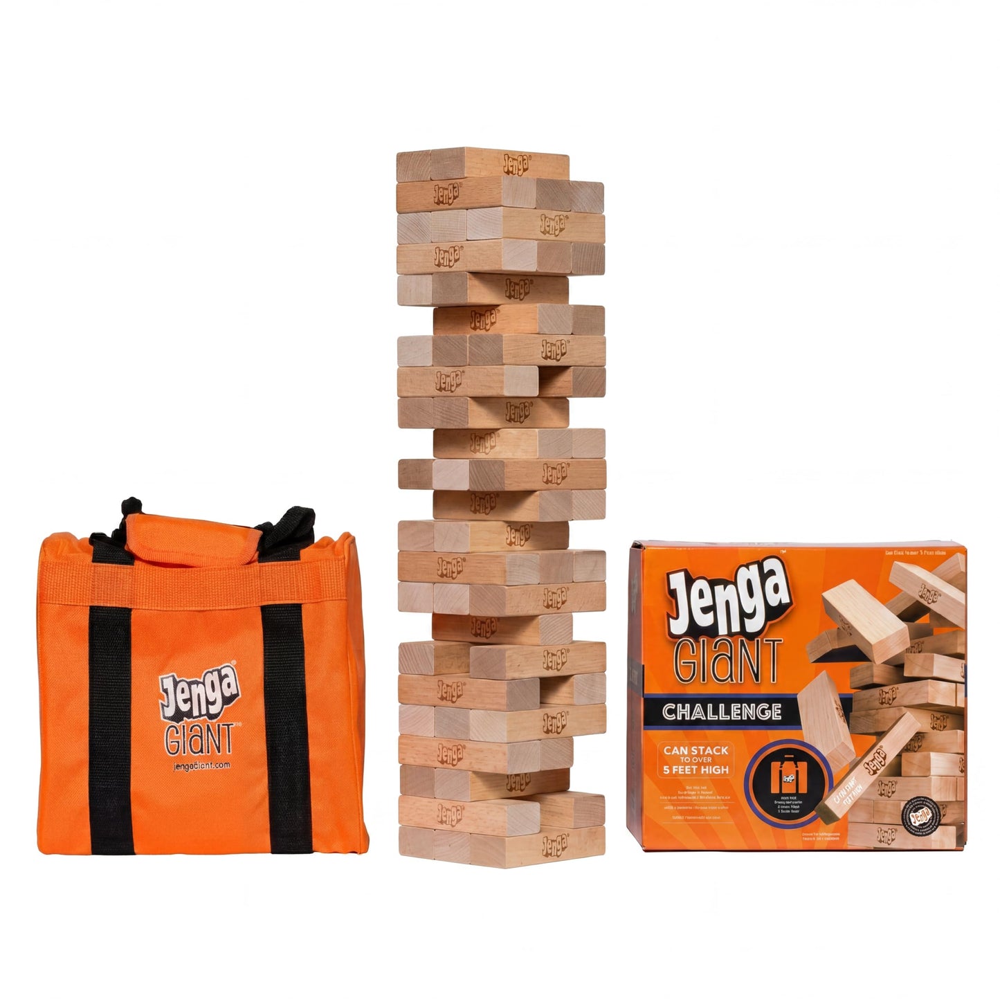 Giant Wooden Block Tower Game Hardwood Stack Set