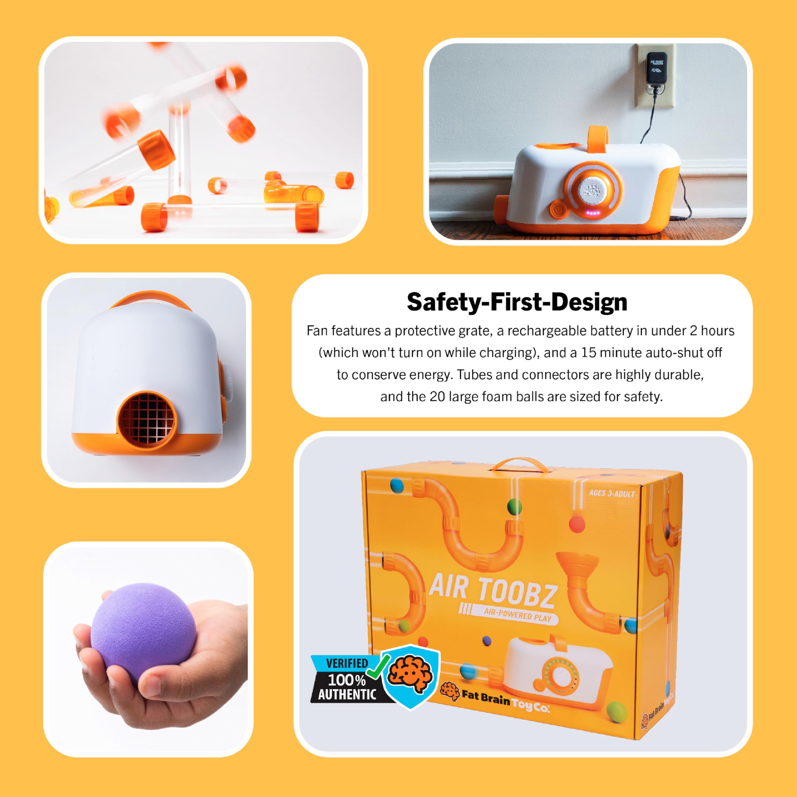 Fat Brain Toys The Original Air Toobz, Air-Powered STEM Building Toys for Kids & Teens, Kids Building Toys, STEM Toys for 3+ Year Old