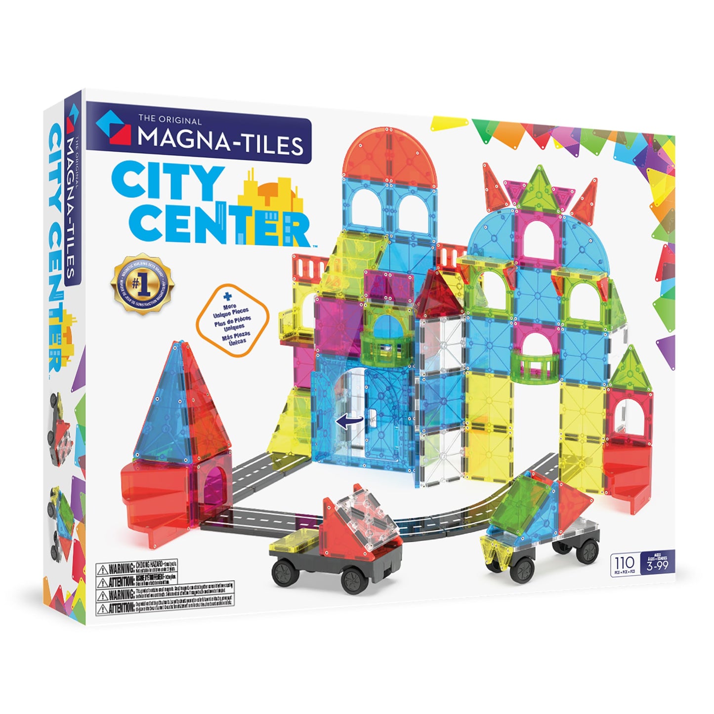 110-Piece Magnetic City Building Tiles Set