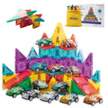 93-Piece Magnetic Tiles Travel STEM Set with Cars