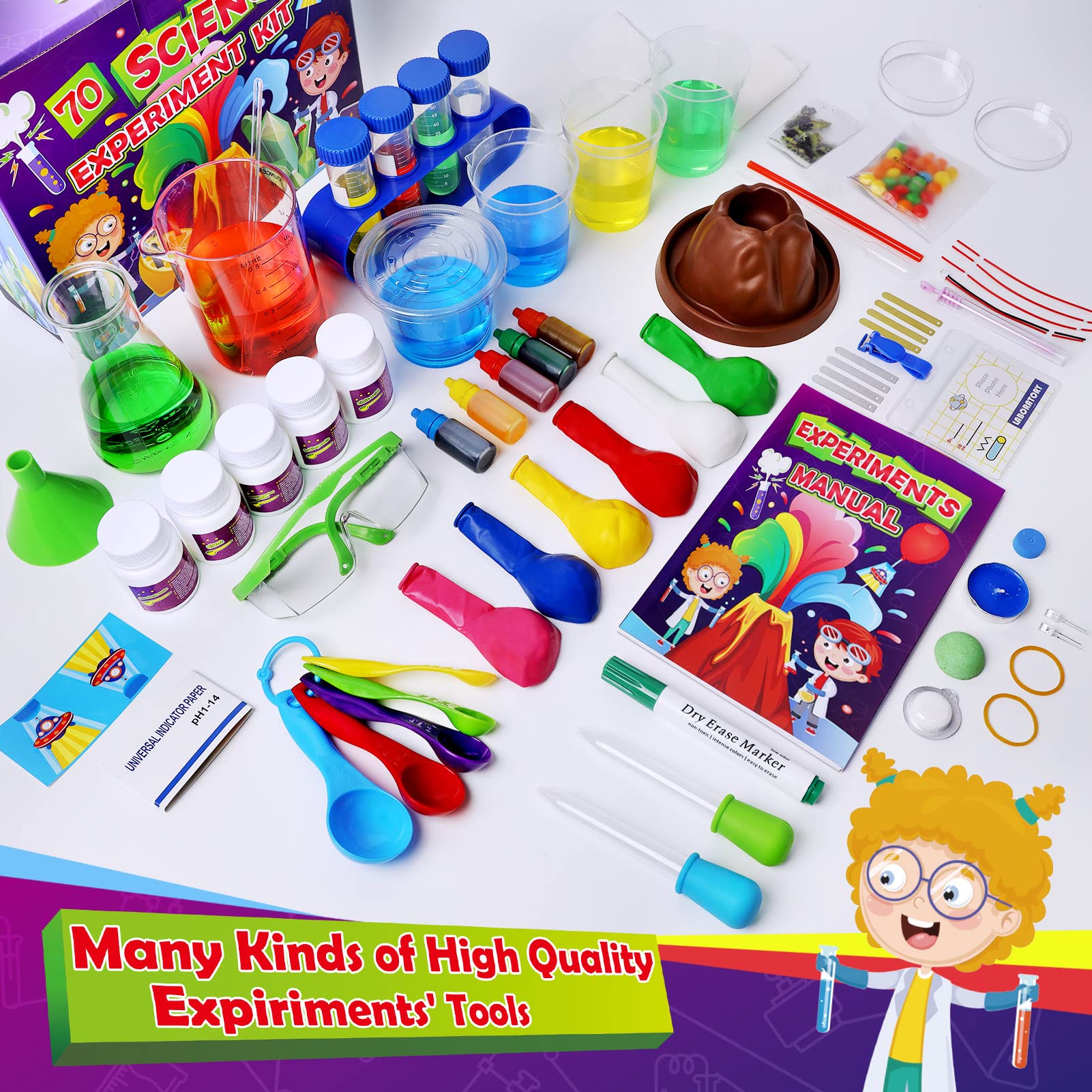 UNGLINGA 210 Experimets and lab Coat Experiments Science Kit for Kids
