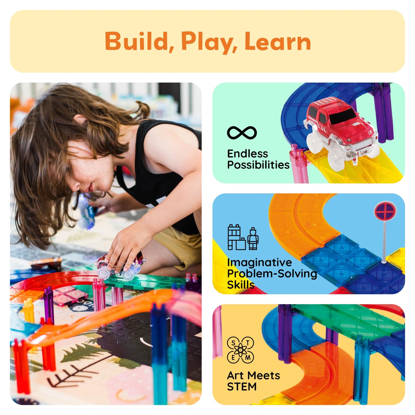 PicassoTiles Race Car Track