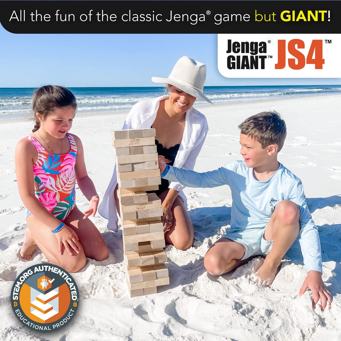 Giant Wooden Block Tower Game Hardwood Stack Set