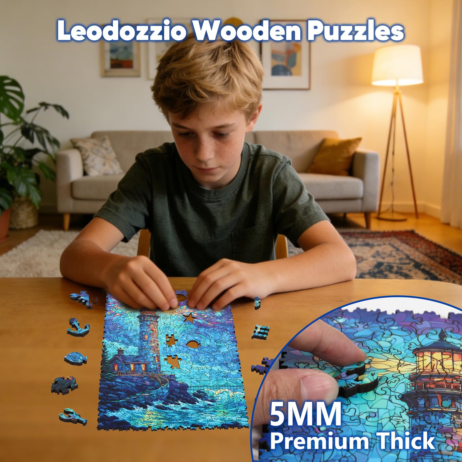 Wooden Puzzles, Nature Jigsaw Puzzles 200/500 Pieces, Unique Shaped Wooden Puzzles for Adults and Kids, Family Game