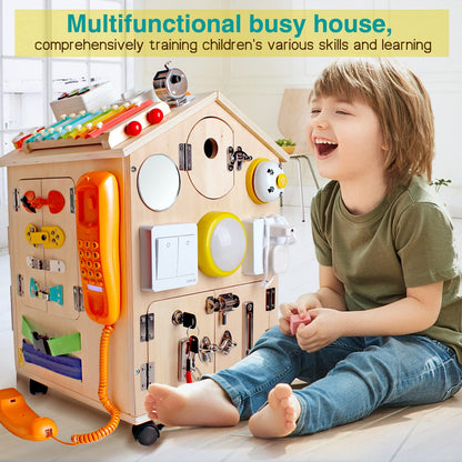 SHIERDU Large Wooden Activity Cube