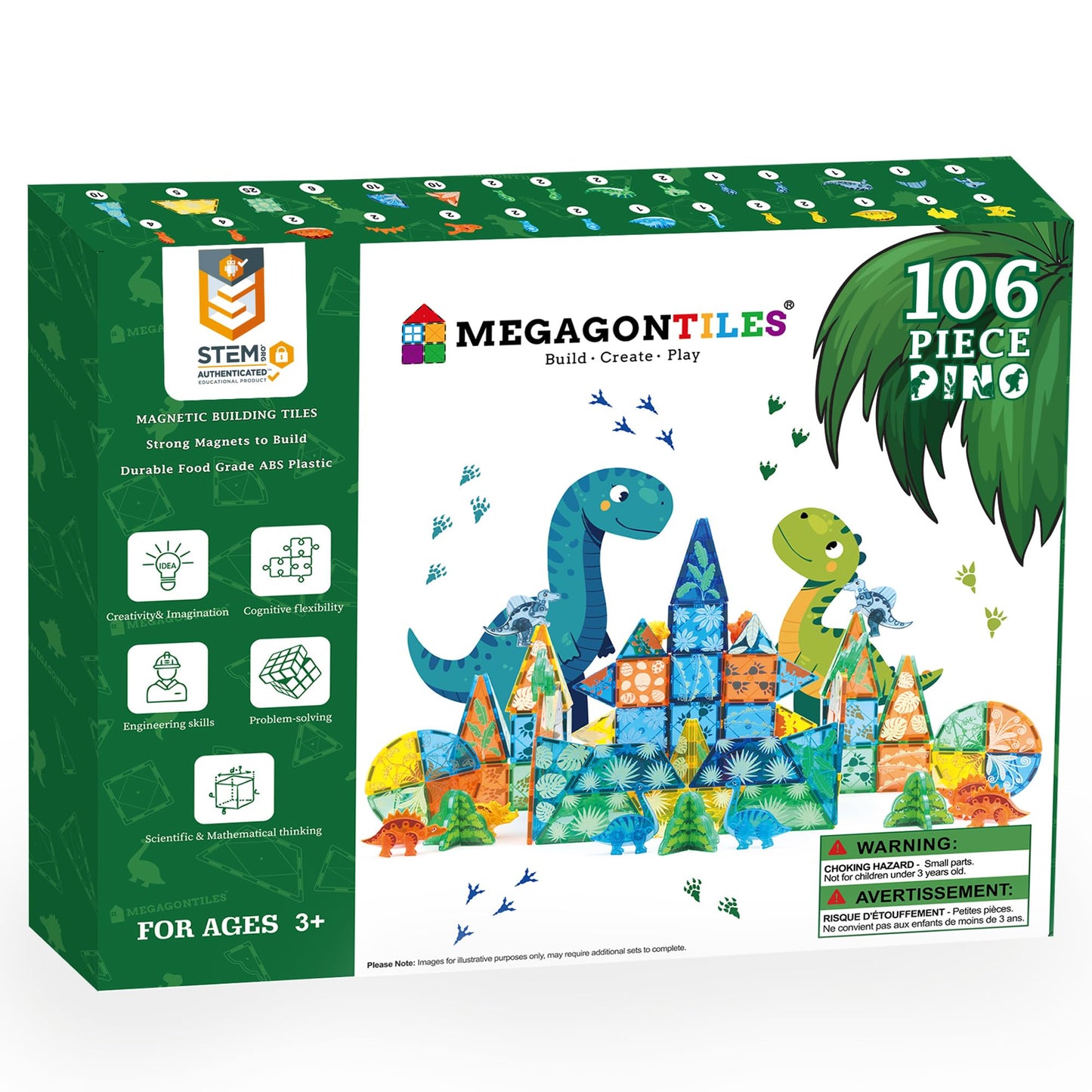 Premium Magnetic Tiles STEM Building Set for Kids