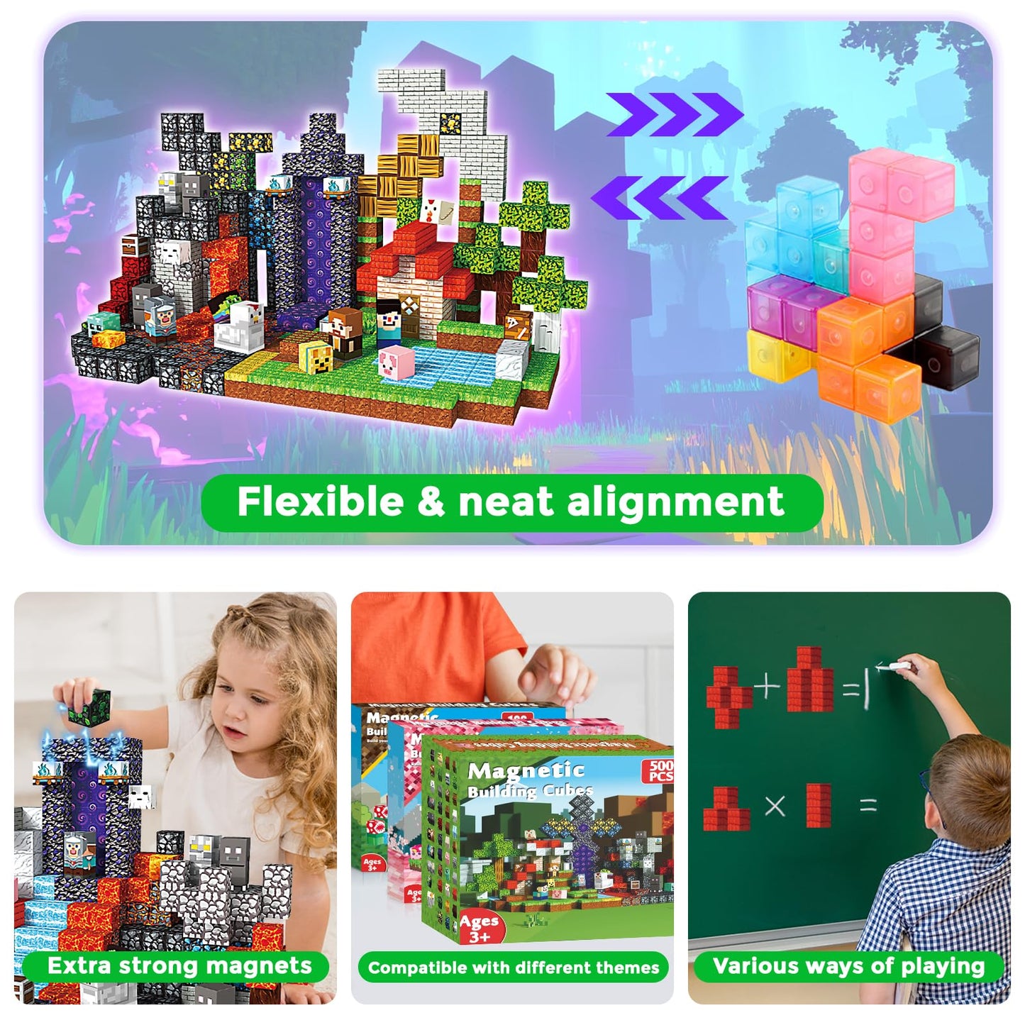 500-Piece Magnetic Building Blocks STEM Set for Kids
