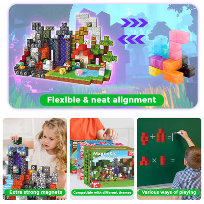 500-Piece Magnetic Building Blocks STEM Set for Kids