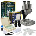 National Geographic Kids Microscope Science Kit - Dual LED Microscope for Kids, Ultra Bright 20x & 50x Magnification, 35 Microscope Slides, Complete Microscope Kit for Kids 8-12, Biology for Kids