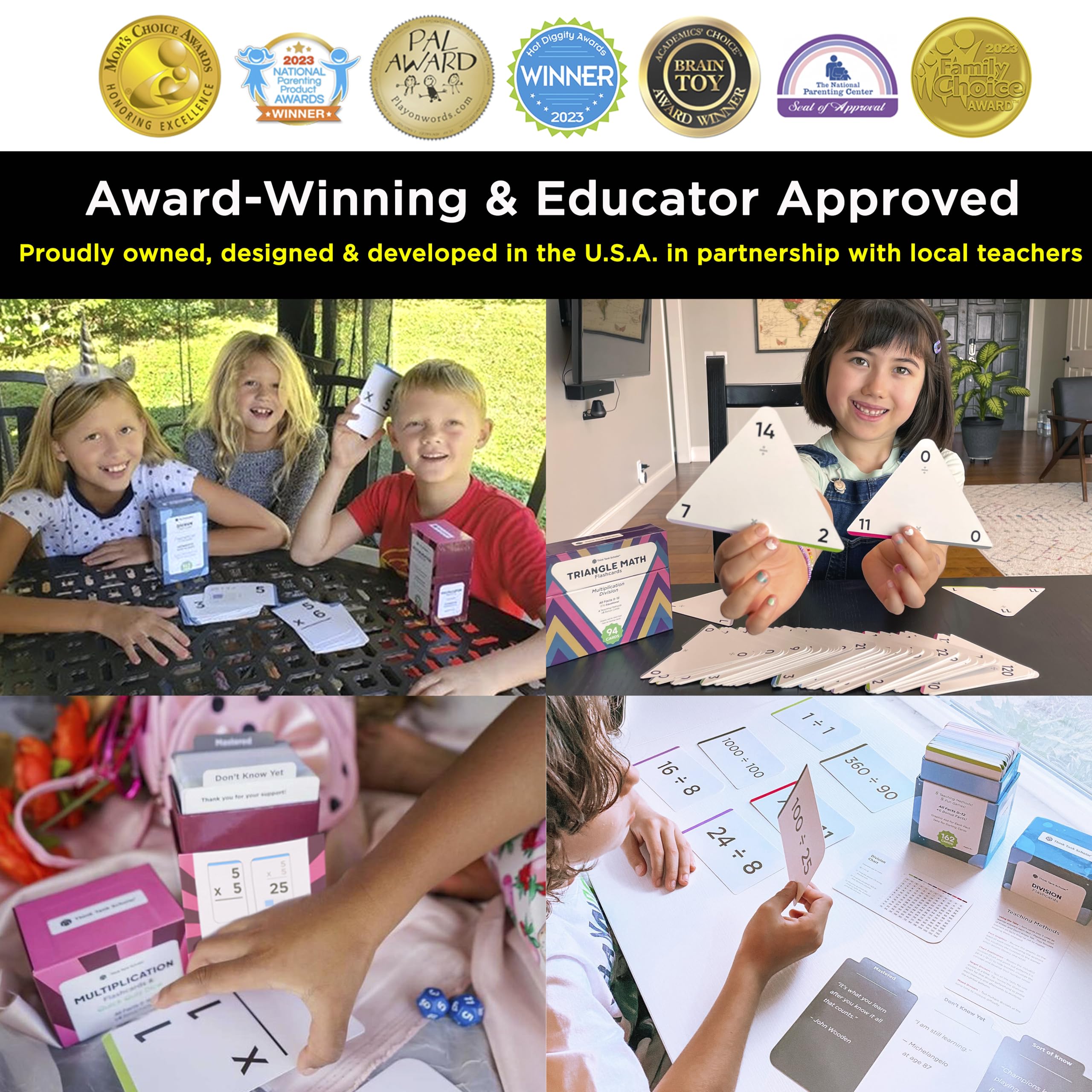 Award-Winning Multiplication Flash Cards – 173 Jumbo Cards (3.1” x 5.2”), All Facts 0–12 – 1 Fact & Visual Aid Per Card – Mastery Divider Tabs, Charts, Games & Teaching Methods – Grades 2–6