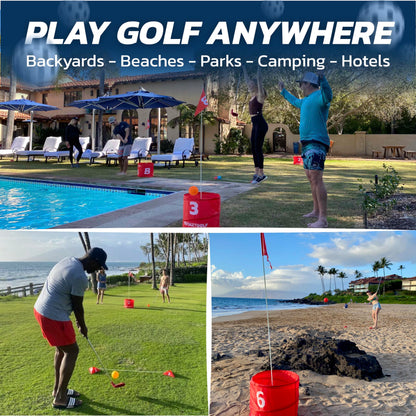 Outdoor Golf Game Set 9 Hole Clubs Backyard Beach