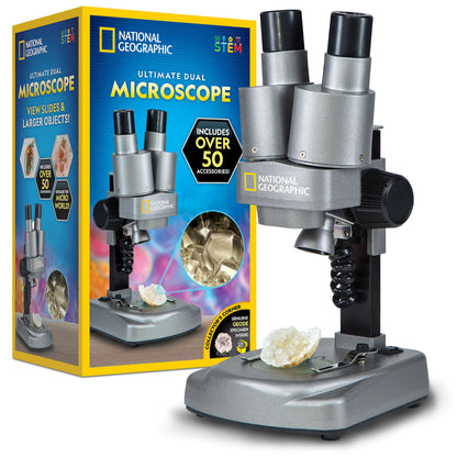 Kids Dual LED Microscope Science Kit 35 Slides
